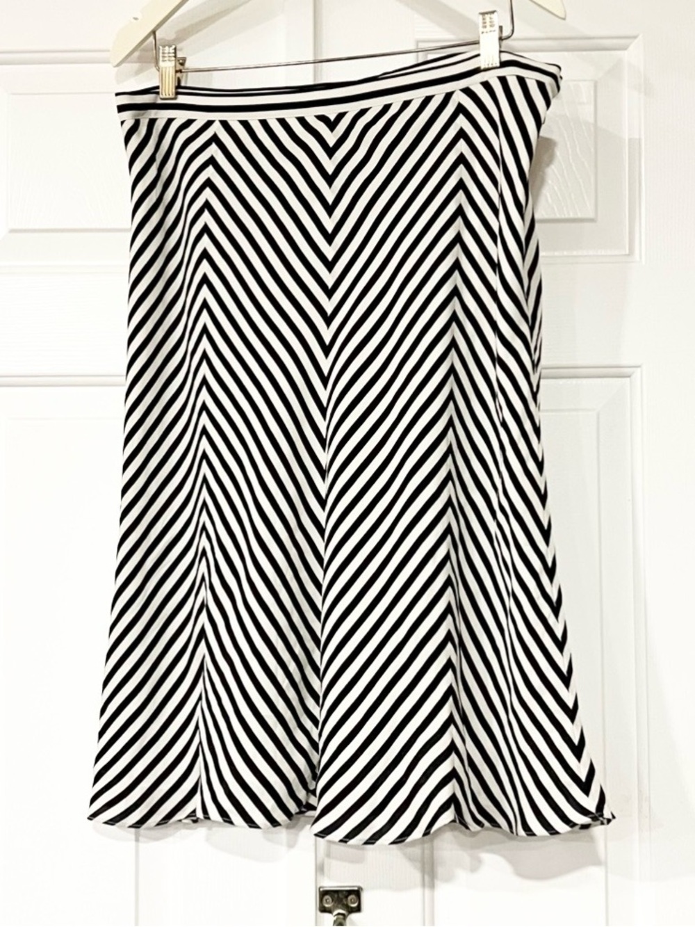 Michael Kors | Black & White Stripe Chevron Floral Skirt